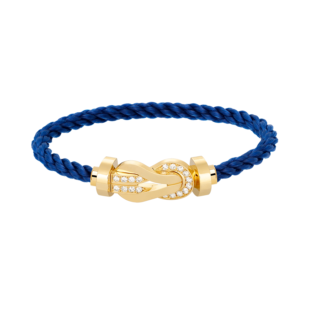 [Super CiCi ]CHANCE LARGE 8 FIGURE BUCKLE HALF DIAMOND BRACELET GOLD