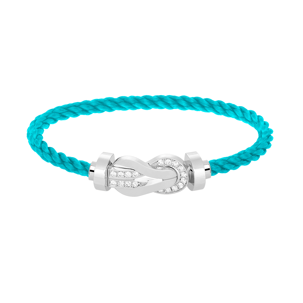[Super CiCi ]CHANCE LARGE 8 FIGURE BUCKLE HALF DIAMOND BRACELET SILVER
