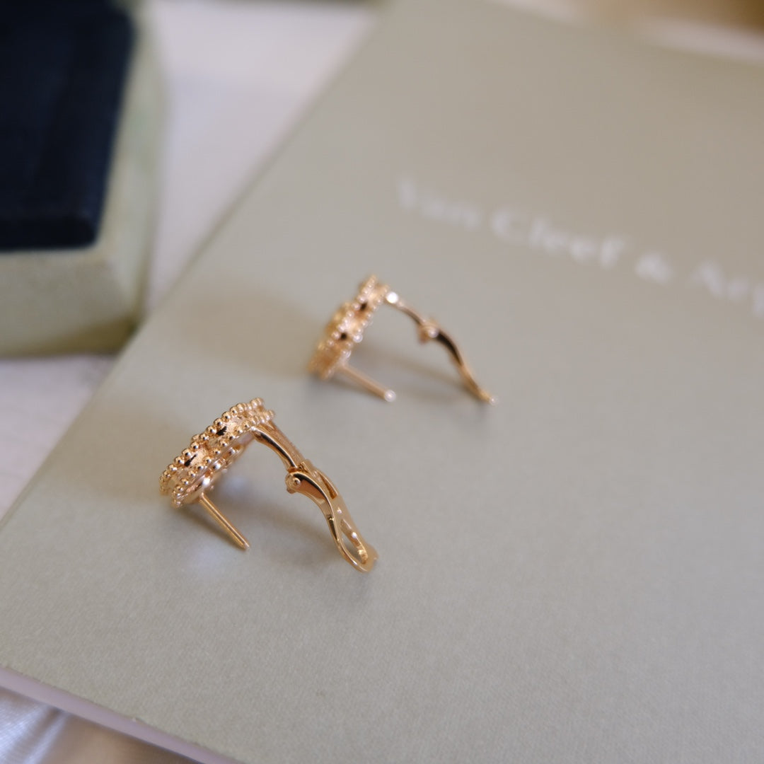 [Super CiCi ]LUCKY PINK GOLD WHITE MOP EARRINGS