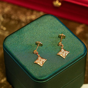 [Super CiCi ]STAR DIAMONDS EARRINGS GOLD