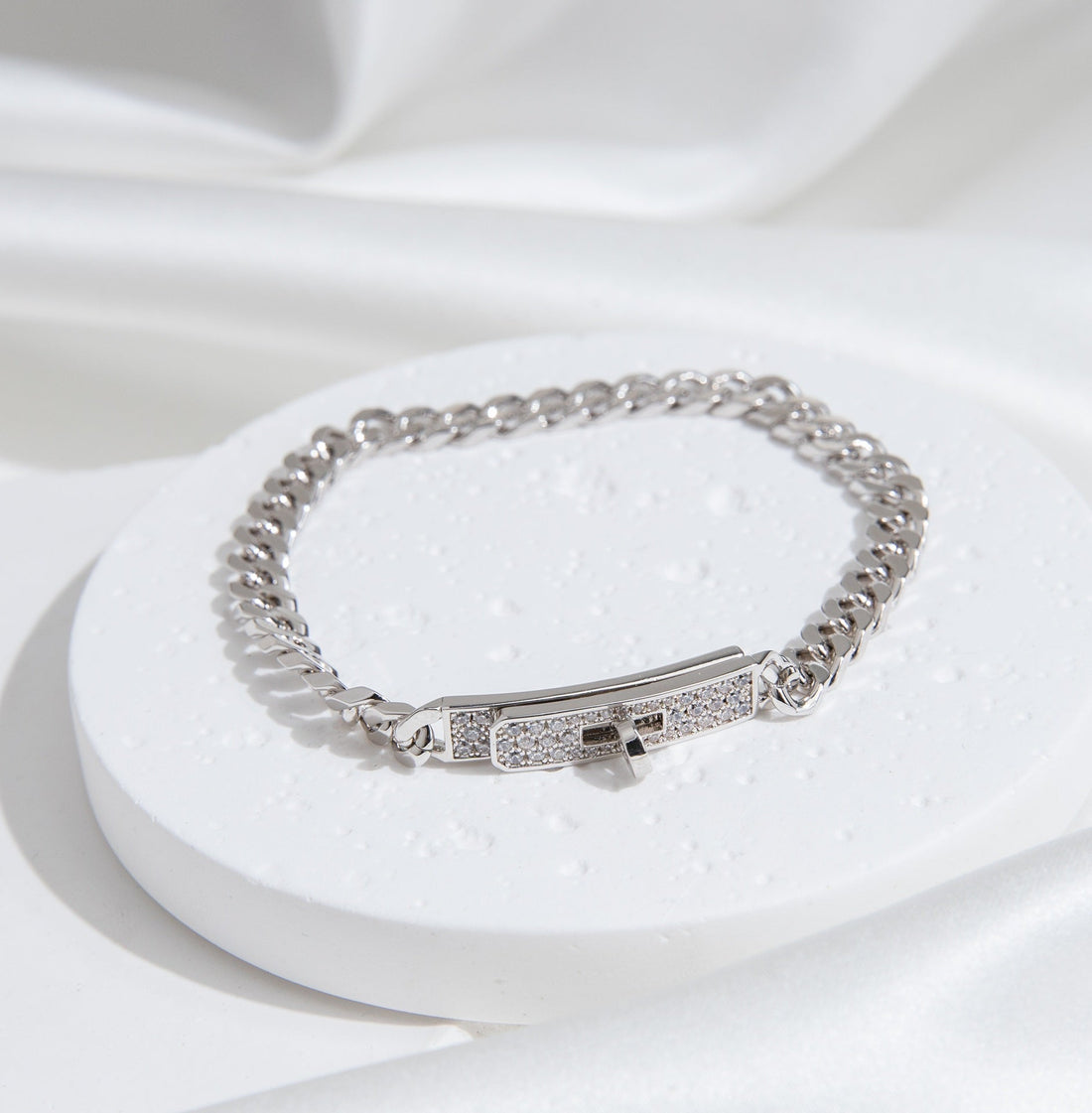 [Super CiCi ]KELLY CHAIN SILVER DIAMOND BRACELET