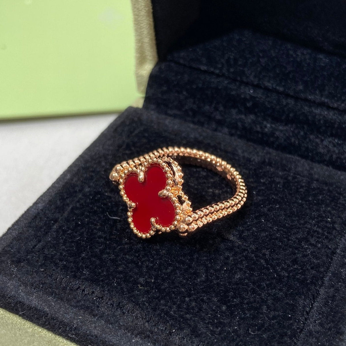 [Super CiCi ]CLOVER RIVERSIBLE ROSE GOLD RING