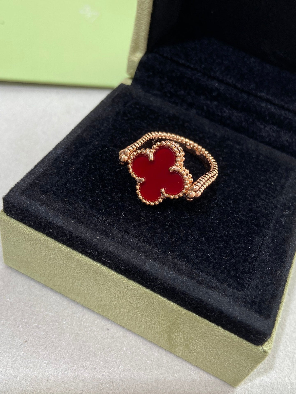 [Super CiCi ]CLOVER RIVERSIBLE ROSE GOLD RING