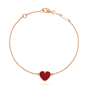 [Super CiCi ]HEART CARNELIAN PINK GOLD BRACELET