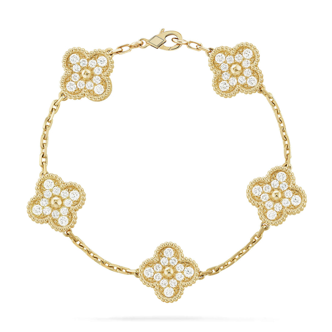 [Super CiCi ] CLOVER 5 MOTIF FULL DIAMOND BRACELET COLLECTION