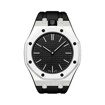 Oak Pop Black Steel Silicone Strap