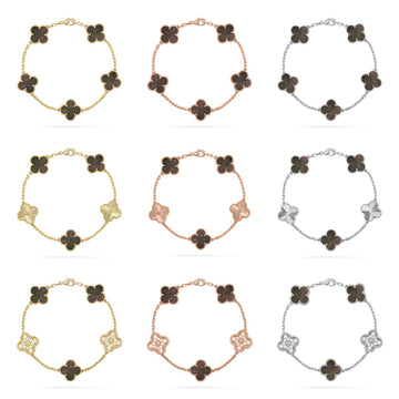 [Super CiCi ] CLOVER 5 MOTIF GRAY MOP BRACELET COLLECTION