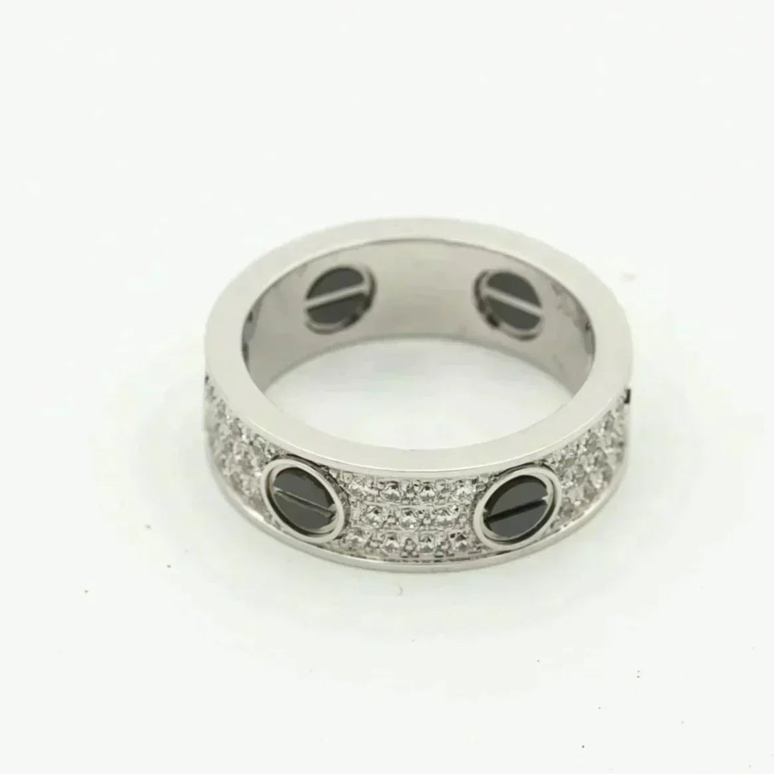 [Super CiCi ]LOVE RING 5.5MM DIAMONDS PAVED CERAMIC