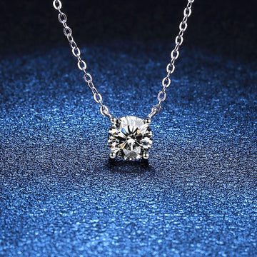 [Super CiCi]CLASSIC FOUR-PRONG SOLITAIRE MOISSANITE NECKLACE