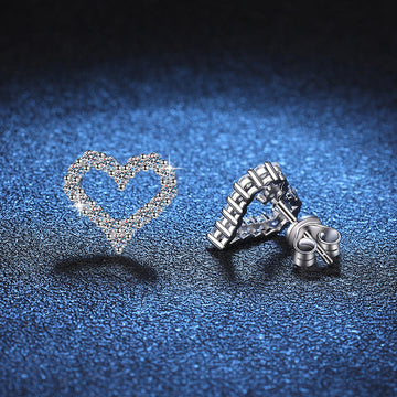 [Super CiCi]SPARKLING HEART-SHAPED MOISSANITE STUD EARRINGS