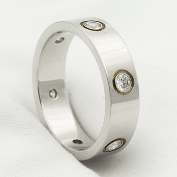 [Super CiCi ]LOVE RING 5.5MM 6 DIAMONDS SILVER