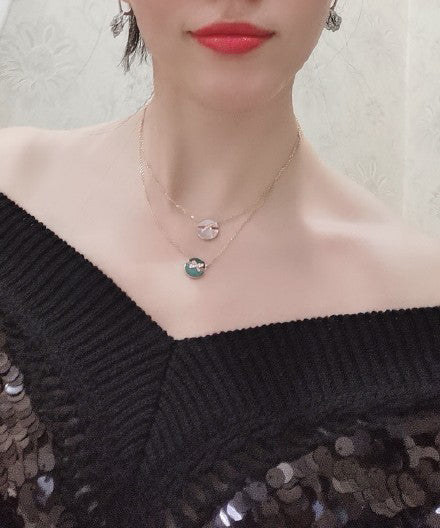 [Super CiCi ]JEUX DE PINK GOLD DIAMOND NECKLACE
