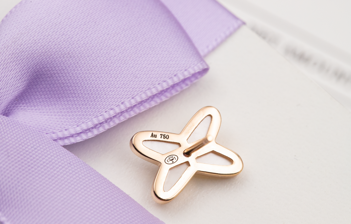 [Super CiCi ]JEUX DE WHITE MOP PINK GOLD DIAMOND EARRINGS