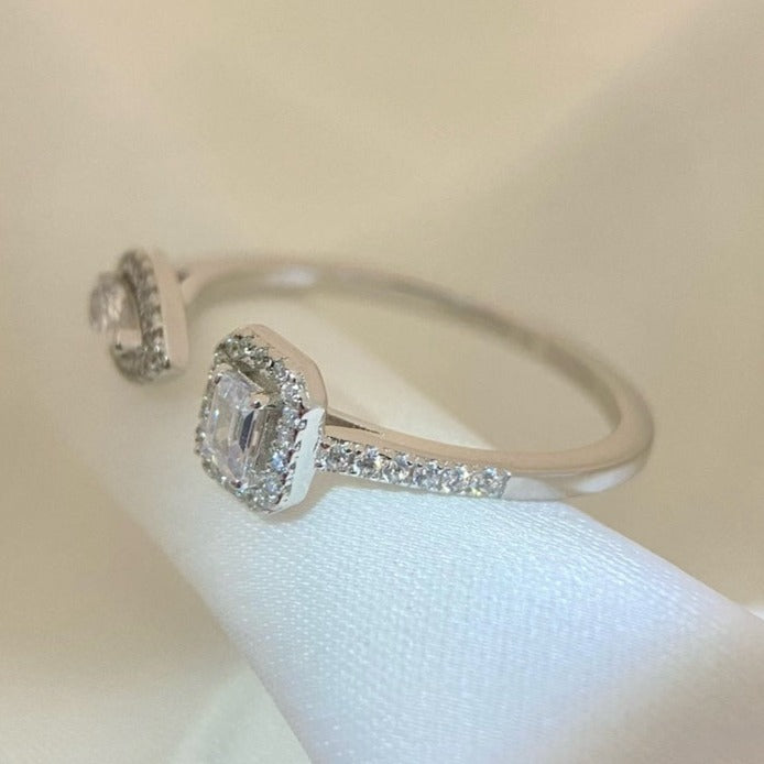 [Super CiCi]My Twin Toi & Moi Silver Diamond Ring