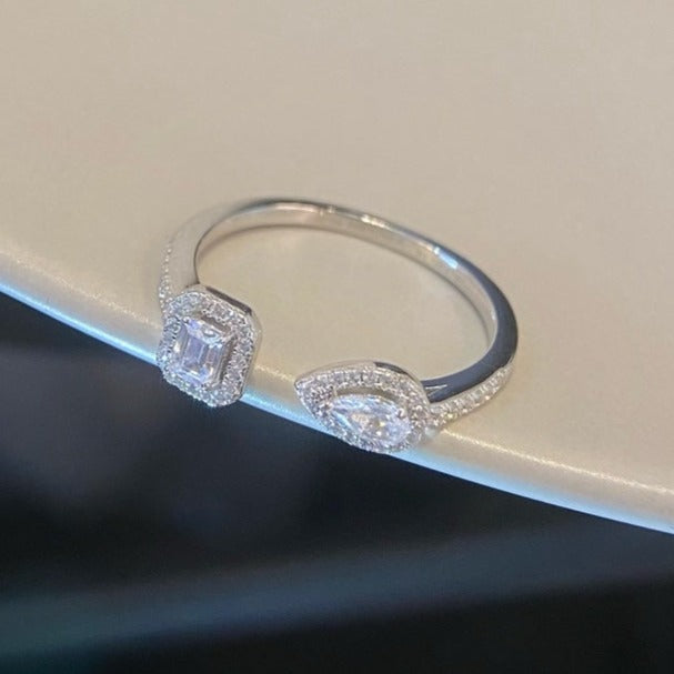 [Super CiCi]My Twin Toi & Moi Silver Diamond Ring