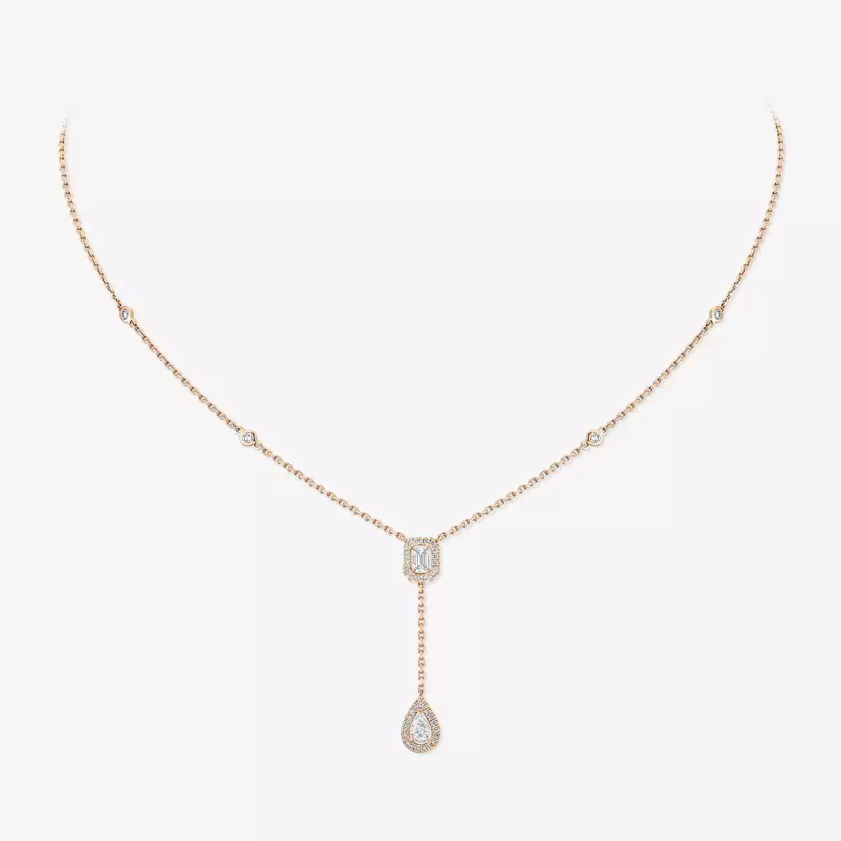 [Super CiCi]Gold Diamond Tie Necklace