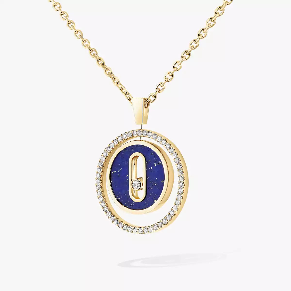 [Super CiCi]Lucky Move Diamond Necklace in Rose Gold and White Mother-of-Pearl