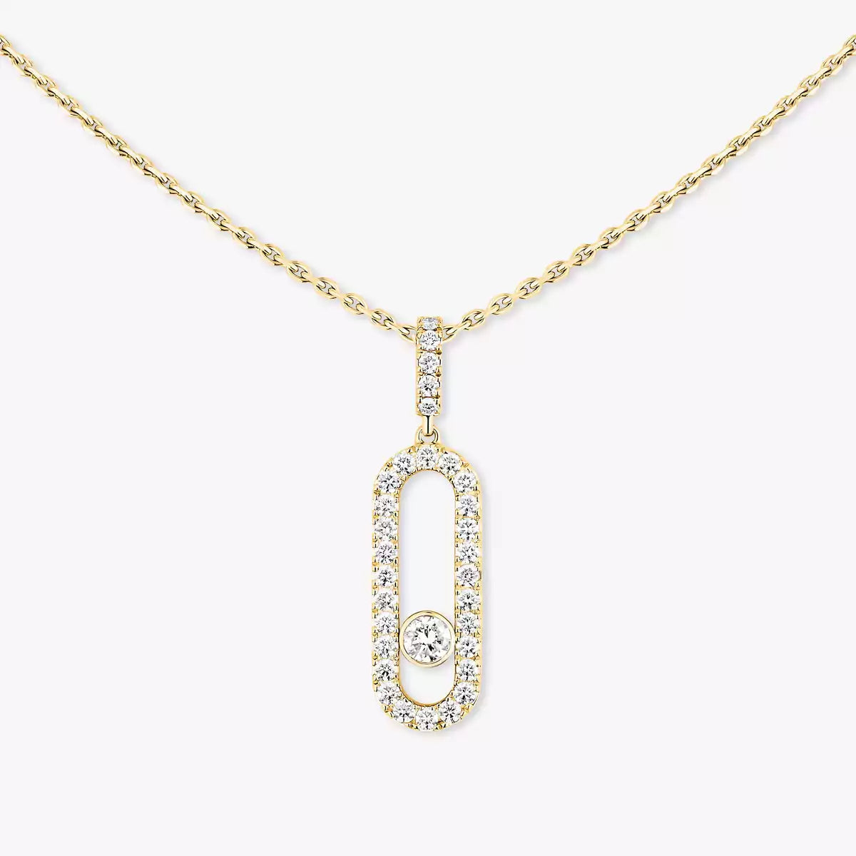 [Super CiCi]Move Uno Diamond Necklace in Rose Gold